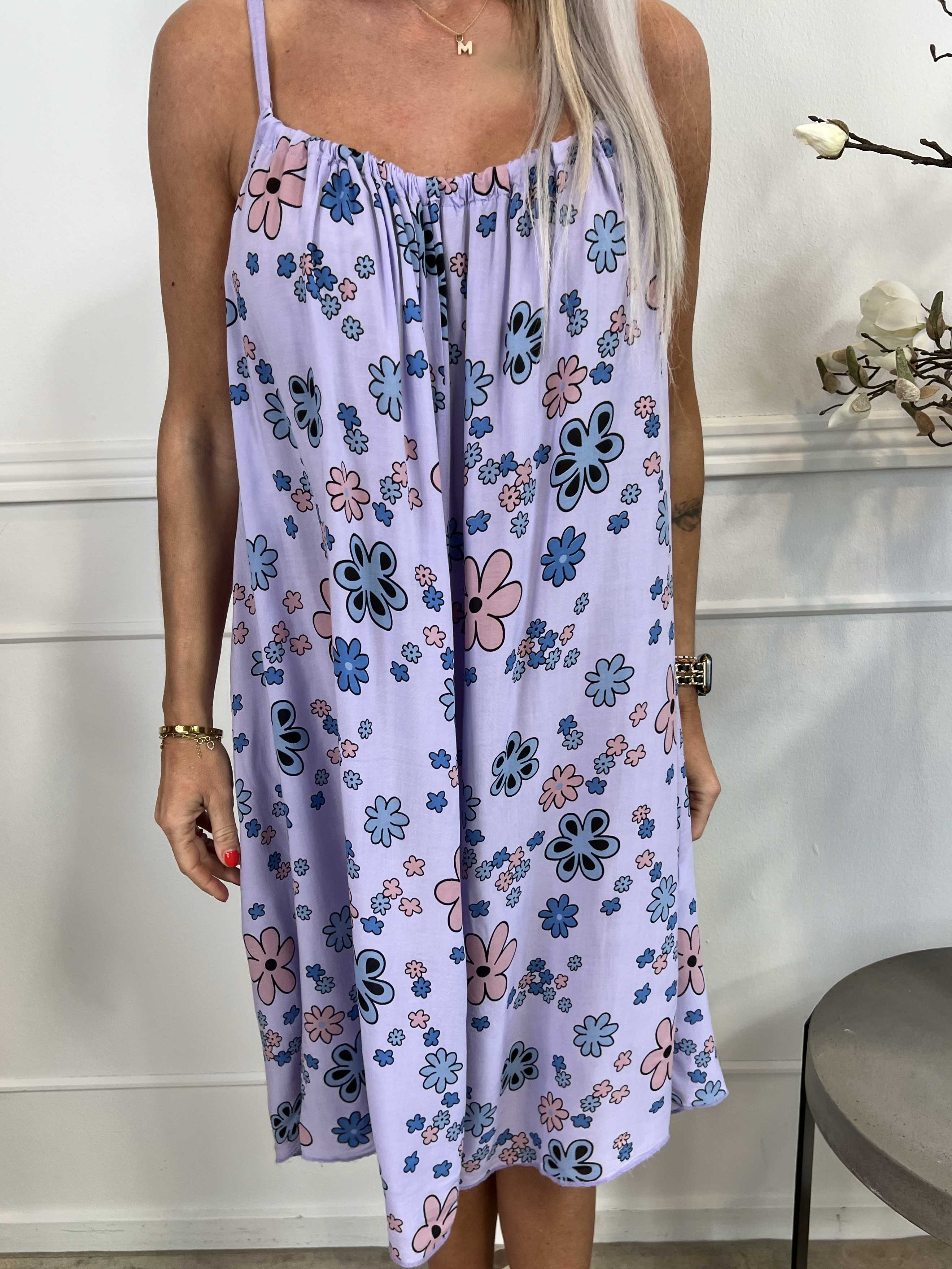 Sunshines Flower - Lätt viskosklänning med blommigt tryck